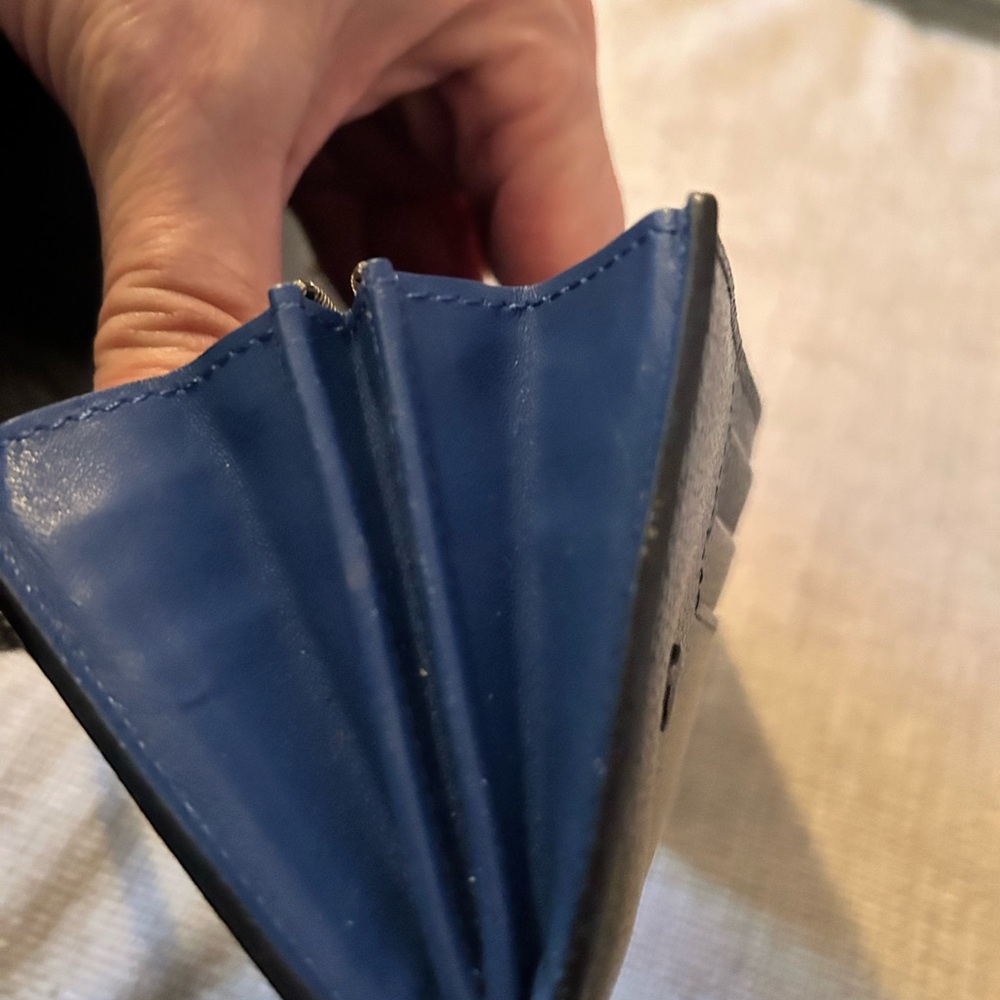 Celine Black and Blue Leather Wallet - Picture 4 of 10